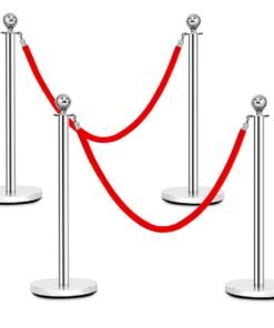 Set of 4 Queue Belt Barriers with 1.5 m Cords