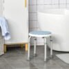 HOMCOM 360? Swivel Shower Chair, Height Adjustable Aluminium Shower Stool with Non-Slip Feet for Disabled, Elderly, Light Blue