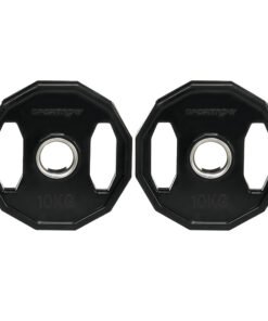 SPORTNOW Olympic Weight Plates Set, Metal and Rubber Bumper Plates Weights Discs with 2"/5cm Holes, for Home Gym Weight Lifting Strength Training, 2 x 10kg, Black