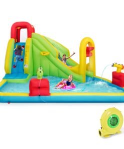 Inflatable Waterslide with 450W Blower and Carrying Bag for Outdoor Summer Fun