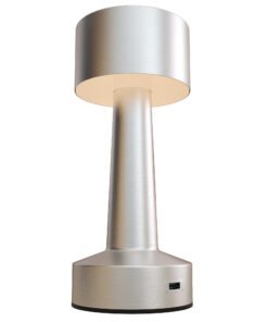 HOMCOM Cordless Table Lamp, Touch LED Desk Lamp with Rechargeable Battery, 3 Colour, for Bedroom Living Room, Silver