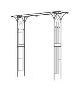 Metal Archway for Climbing Plants for Wedding Ceramony Party Backyard-Black
