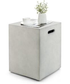 Outdoor Propane Gas Tank Cover Table Storage Case with Handles-Grey