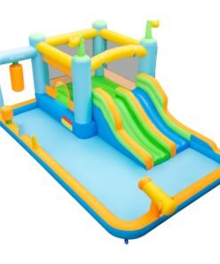 Inflatable Bounce House with Dual Slides for Kids