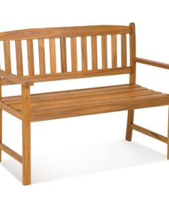 2-Person Outdoor Bench with Ergonomic Backrest and Armrests