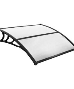 Outdoor Front Door Patio Overhang Awning for Sunlight Rain Snow Wind Protection-Grey