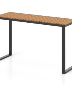 Rectangle Console Patio Side Table with Long-Lasting WPC Tabletop