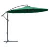 Outsunny 3m Banana Hanging Parasol Umbrella Green