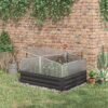 Outsunny Outsuuny Galvanised Raised Garden Bed, Outdoor Planter Box with Greenhouse and Cover for Vegetables, Flowers, Dark Grey