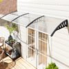 Outsunny Front Door Canopy, Outdoor Awning, 303 x 96cm Rain Shelter for Window, Porch and Front/Back Door, Clear