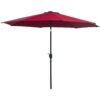 Outsunny 3(m) Tilting Parasol Garden Umbrellas, Outdoor Sun Shade with 8 Ribs, Tilt and Crank Handle for Balcony, Bench, Garden, Wine Red
