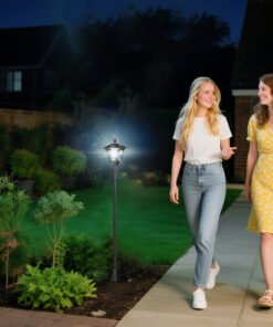 Outsunny 1.2m Solar Powered Outdoor Lamp Post - Black