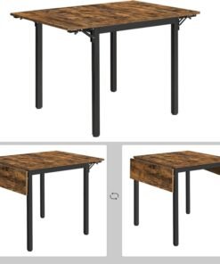 Industrial Drop Leaf Dining Table Extendable Kitchen Small Rustic Metal Folding