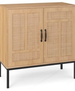 Rattan Storage Cabinet 2 Door Buffet Sideboard w/Adjustable Shelf