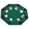 HOMCOM 1.2m/48 Inches Foldable Poker Table Top 8 Players Blackjack Tables Chip Trays
