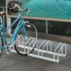 HOMCOM Bike Stand Parking Rack Floor or Wall Mount Bicycle Cycle Storage Locking Stand (5 Racks, Silver)
