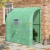 Outsunny Small Lean to Greenhouse 3-Tier with Shelves Outdoor, Green