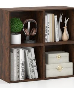 Set of 4 Cube Storage Organizers for Small Space-Brown