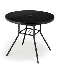 86 cm Patio Dining Table with 3.5 cm Umbrella Hole