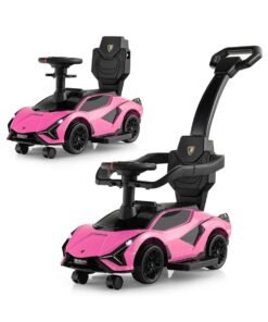 3-in-1 Ride On Push Car with Removable Guardrails and Handle-Pink