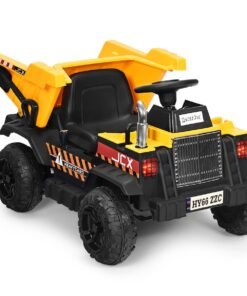 3 Speeds Electric Ride On Dump Truck with Remote Control and Music for Kids-Yellow