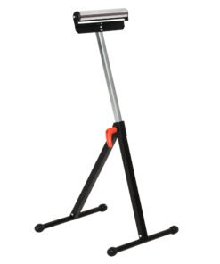 HOMCOM Folding Roller Stand, Material Support Pedestal with Ball Bearing Roller Height Adjustable Portable, Metal Construction, Black
