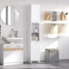 HOMCOM Tall Bathroom Storage Cabinet with Three-position Adjustable Shelves For Neutral Style, Hallway White