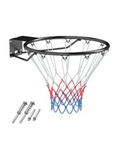 Wall Mounted Basketball Hoop with Double Spring and All Weather Net