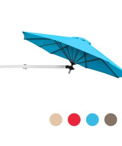 Outdoor Tilting Sunshade Umbrella with Large Shading Area-Turquoise