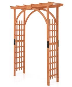 Wood Arbor Arch with Support Rack for Garden Plants and Flowers Decoration