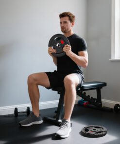 SPORTNOW Olympic Weight Plates, 2"/5cm Weight Disc Pair with Tri-Grips, 2 x 15kg Dumbbell Plates for Weightlifting and Strength Training Home Gym Fitness Workout, Black