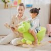 HOMCOM Kids Rocking Horse, Plush Ride-On Dinosaur Seat, with Seat Safety Belt, 32 Songs, Ride-On Horse