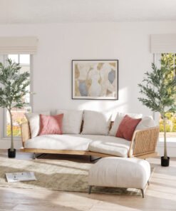 HOMCOM Set of Two Silk Leaf Artificial Olive Trees