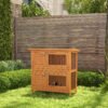 PawHut Rabbit Hutch Outdoor Guinea Pig Hutch Wooden Duck House Pet Cage with Opening Roof, 90 x 45 x 90cm