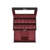 2-Tier Watch Box for 12 Watches Ink Black and Wine Red
