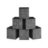 Set of 6 Storage Boxes Heathered Black