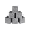 Set of 6 Storage Boxes Heathered Grey