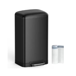 Black Step Trash Can with Inner Bucket