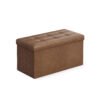 38 x 76 x 38 cm Foldable Storage Ottoman Coffee Brown