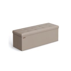 38 x 110 x 38 cm Foldable Storage Ottoman Camel Brown