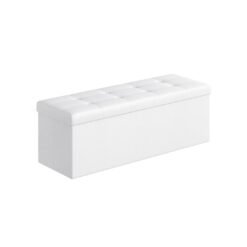 Large Storage White Ottoman
