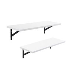 Floating Shelves Set of 2 Wall Shelves 60 x 21 x 14 cm White