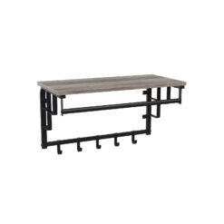 Coat Rack Wall-Mounted Greige and Black