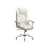 Office Chair with Armrests Cream White and Camel Brown