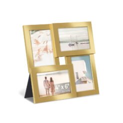 4-Window Frame Fitting 4x6 Photos Pale Gold