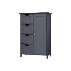 Grey Bathroom Floor Storage Cabinet