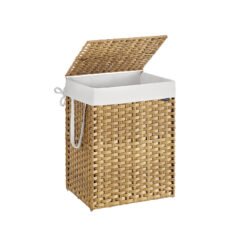 Laundry Basket 110 L Synthetic Rattan Storage Basket Natural Colour