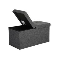 Grey Storage Ottoman with Flipping Lid