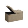 Foldable Storage Ottoman with Flipping Lid Camel Brown