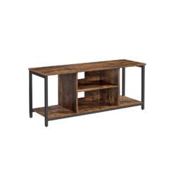 TV Stand for TV up to 60 inches with Open Shelves Rustic Brown and Black